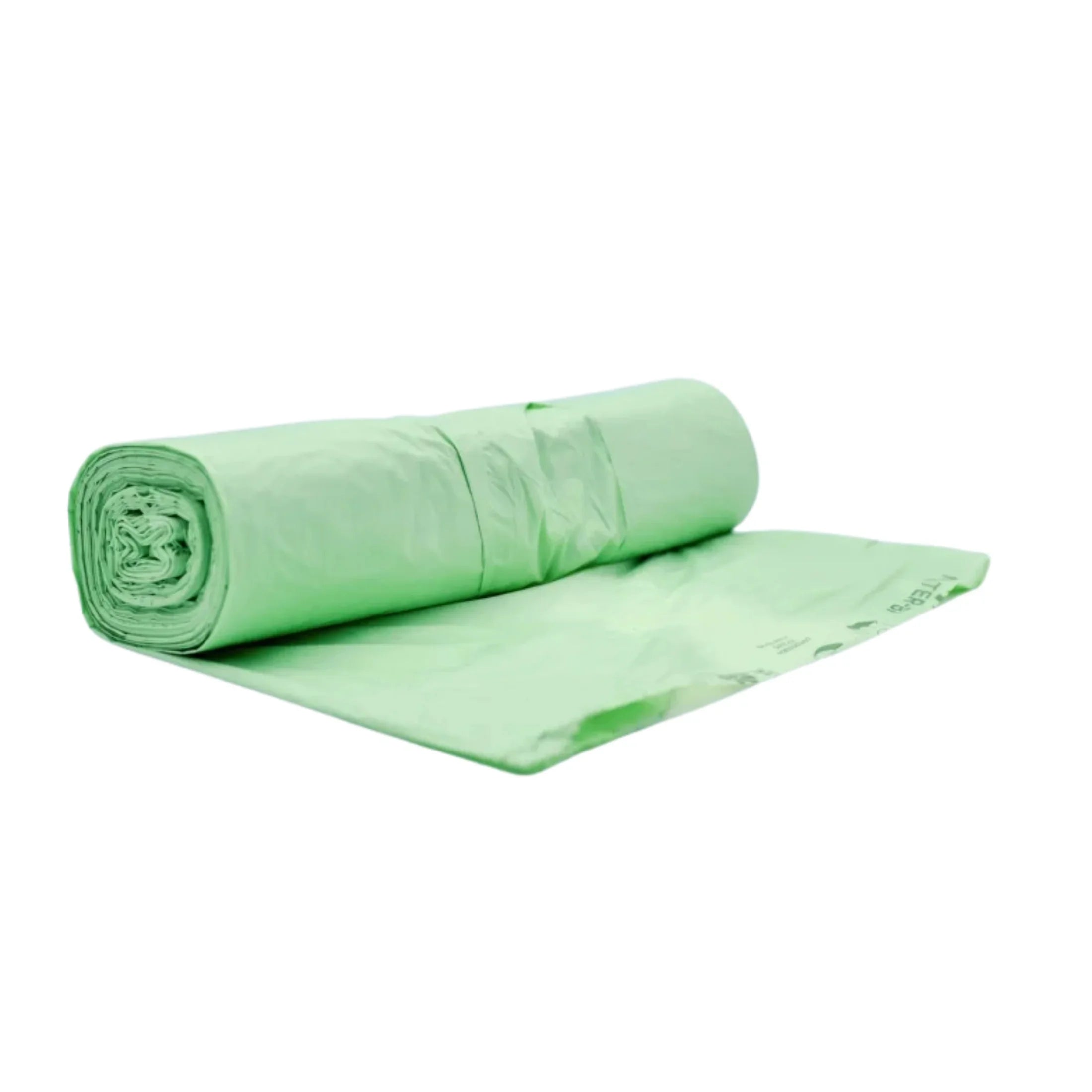 Rolled green biodegradable trash bags for sustainable waste management