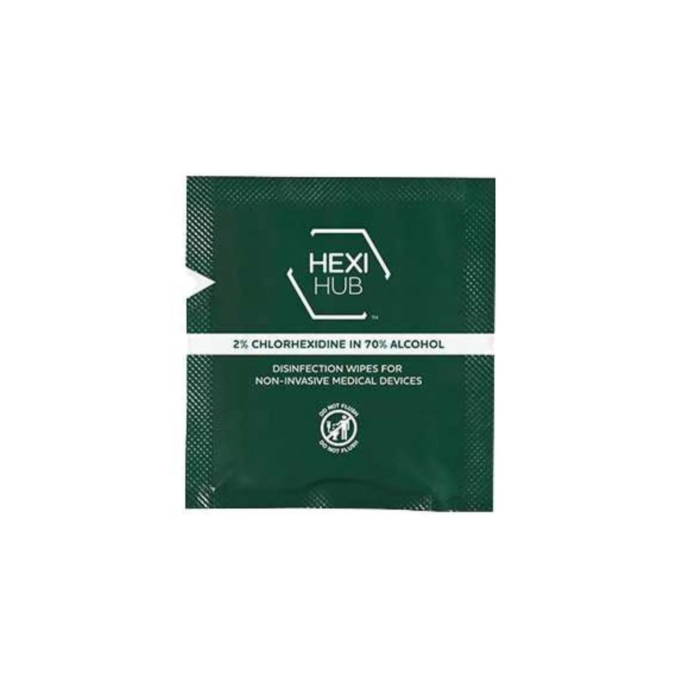 Hexi Hub chlorhexidine alcohol disinfection wipes packet for medical device cleaning
